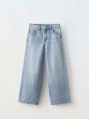 Zara Girls Wide Leg Denim Jeans Size 8 NWOT